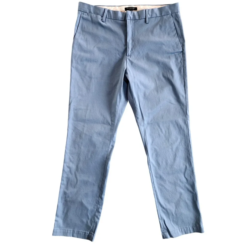 Banana Republic Aiden Chino Men 36x33 Stretch Slim Fit Blue Cotton Twill Pants